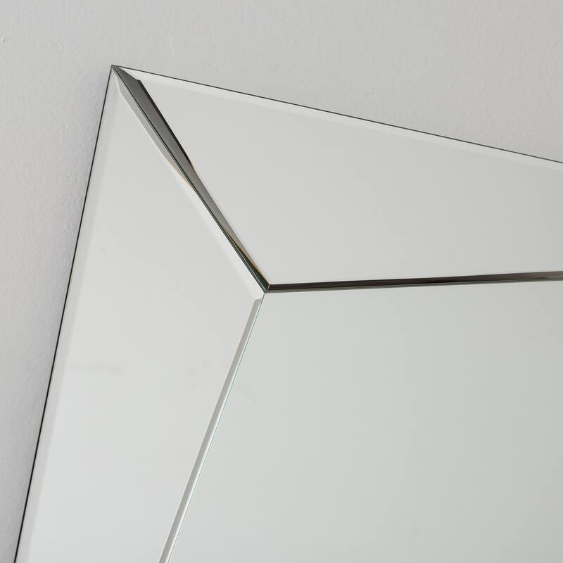 Carstadt Modern Clear Glass Frameless Bathroom Mirror - Silver - 31.5Hx23.6Wx.5D