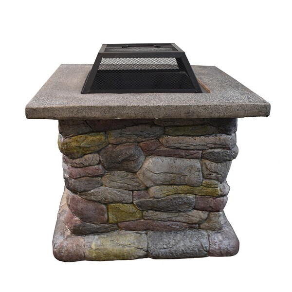 cast stone wood burning fire pit