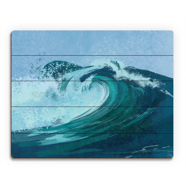 'Cerulean Torrent Mist' Birchwood Wall Art