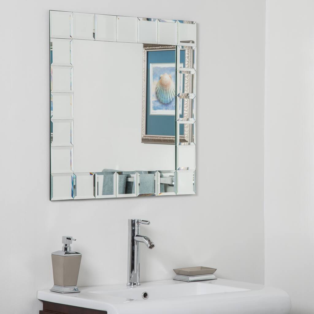 Montreal Square Bathroom Mirror - Silver - 27.5Hx27.5Wx.5D