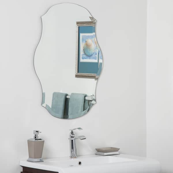 Mason Glass Bathroom Mirror - Silver - 31Hx23Wx.5D | Overstock.com ...
