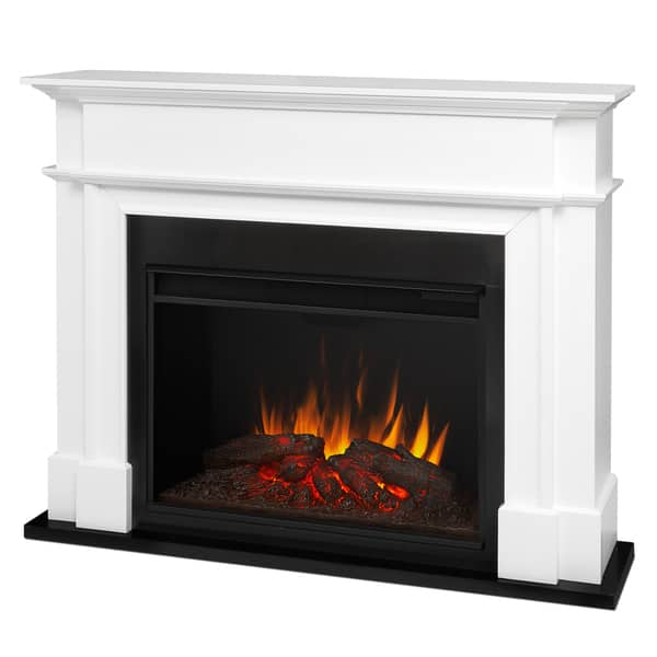 Shop Harlan Grand Electric Fireplace In White Overstock 13002824