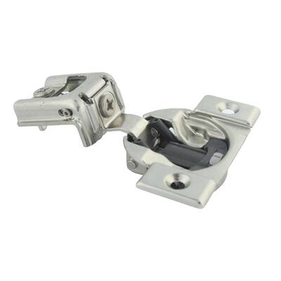 Compact 39C Series Blumotion Silver-finished Metal 1-inch 110-degree Overlay Screw-on Self-closing Cabinet Hinges (Pack of 10)