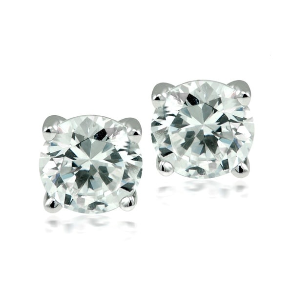 Round-cut Austrian Crystal Elements Stud Earrings - white. Opens flyout.