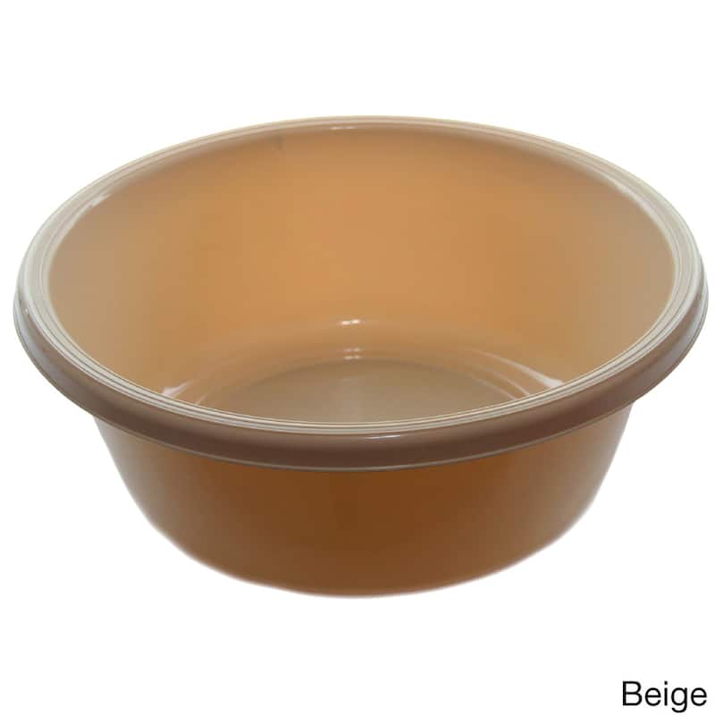 YBM Home Large Round Plastic Wash Basin - Tan