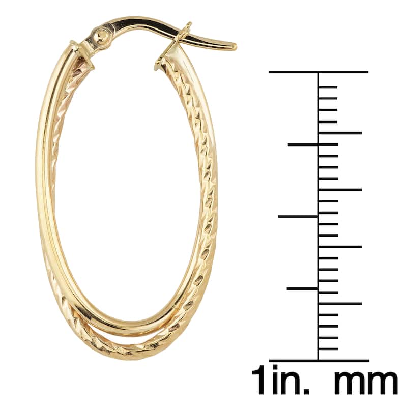 Fremada 10k Yellow Gold Double Oval Hoop Earrings