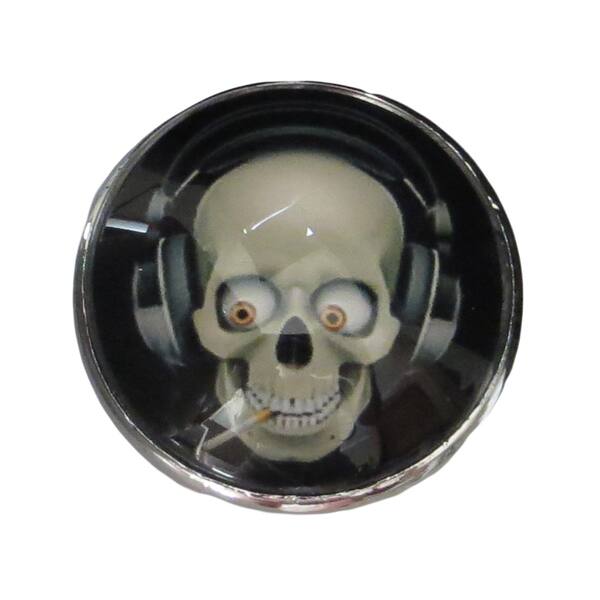 Shop Smoking Skull Glass Knob With Metal Base For Drawers Doors