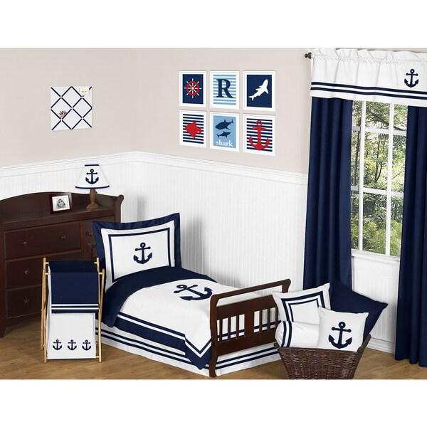 Sweet Jojo Designs Anchors Away Toddler 5-piece Comforter Set