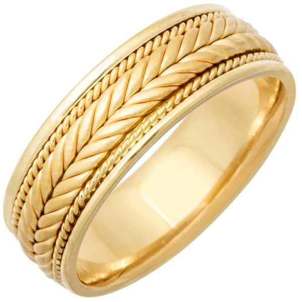 Shop 14k Yellow Gold Design Comfort Fit Men S Wedding Bands Free