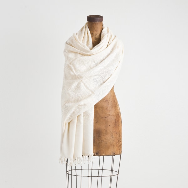 embroidered wool scarf