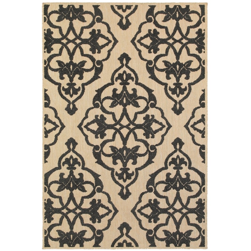 Style Haven Cara Mixed Pile Filigree Medallion Indoor-Outdoor Rug - 3'10" x 5'5"