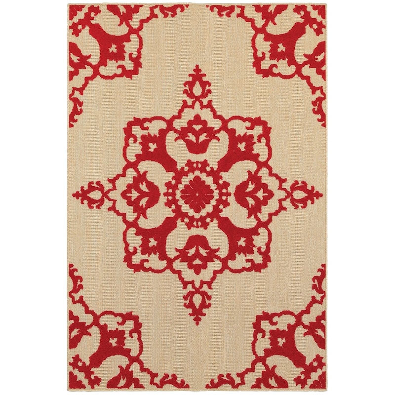 Style Haven Cara Mixed Pile Intricate Medallion Indoor/ Outdoor Area Rug - 9'10" x 12'10"