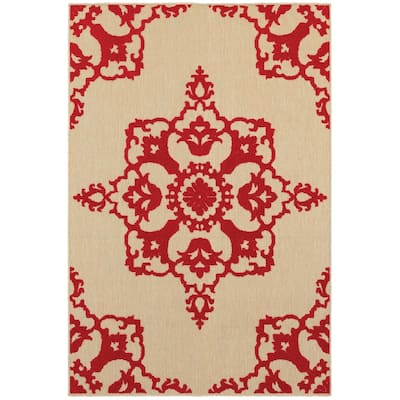 Style Haven Cara Mixed Pile Intricate Medallion Indoor/ Outdoor Area Rug