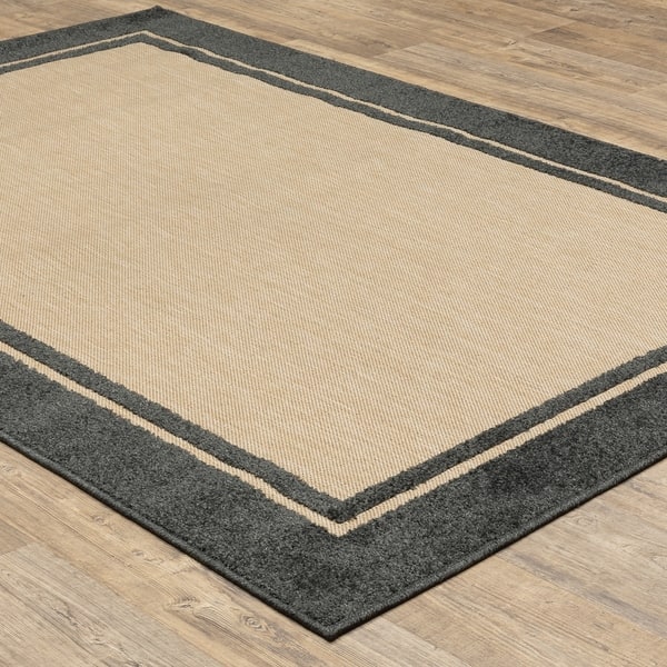 Cara Mixed Pile Simple Bordered Indoor Outdoor Area Rug On Sale Overstock 13004001
