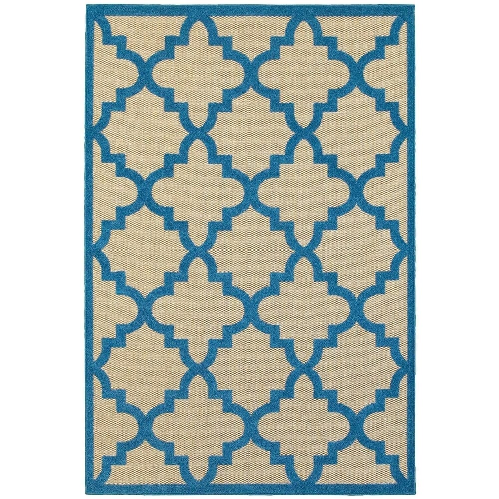 Style Haven Cara Mixed Pile Quatrafoil Lattice Indoor/ Outdoor Area Rug
