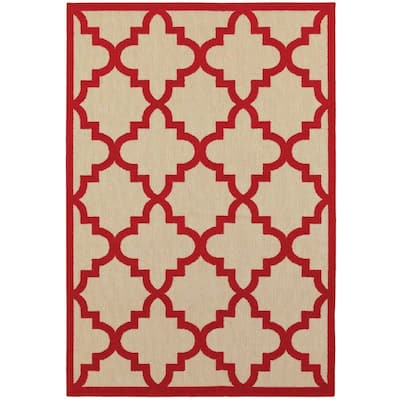 Style Haven Cara Mixed Pile Quatrafoil Lattice Indoor/ Outdoor Area Rug