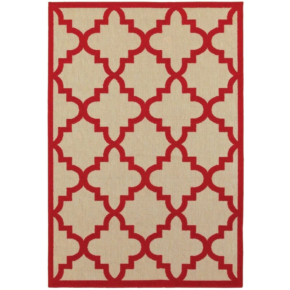 Style Haven Cara Mixed Pile Quatrafoil Lattice Indoor/ Outdoor Area Rug