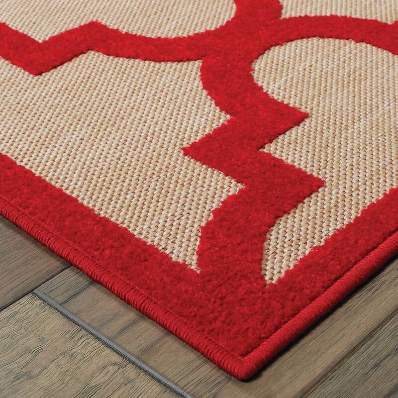 Style Haven Cara Mixed Pile Quatrafoil Lattice Indoor/ Outdoor Area Rug