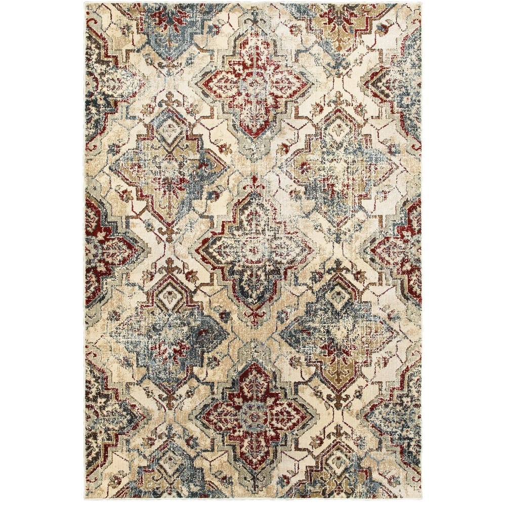 Style Haven Emberly Antiqued All-over Medallions Area Rug