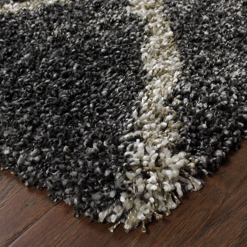 Style Haven Suncrest Charcoal Lattice Shag Area Rug