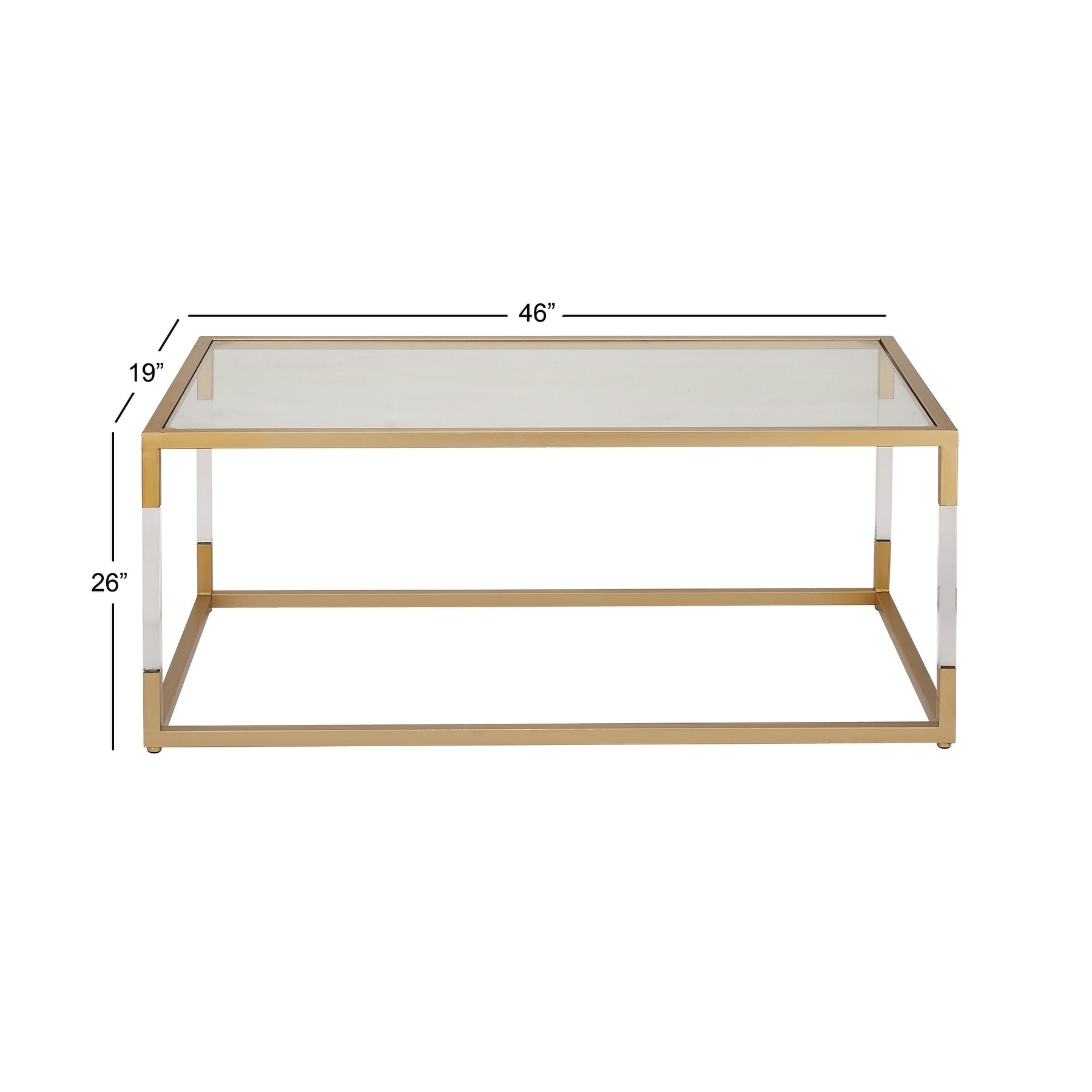 Shop Adorable Metal Glass Acrylic Coffee Table Overstock 13004266