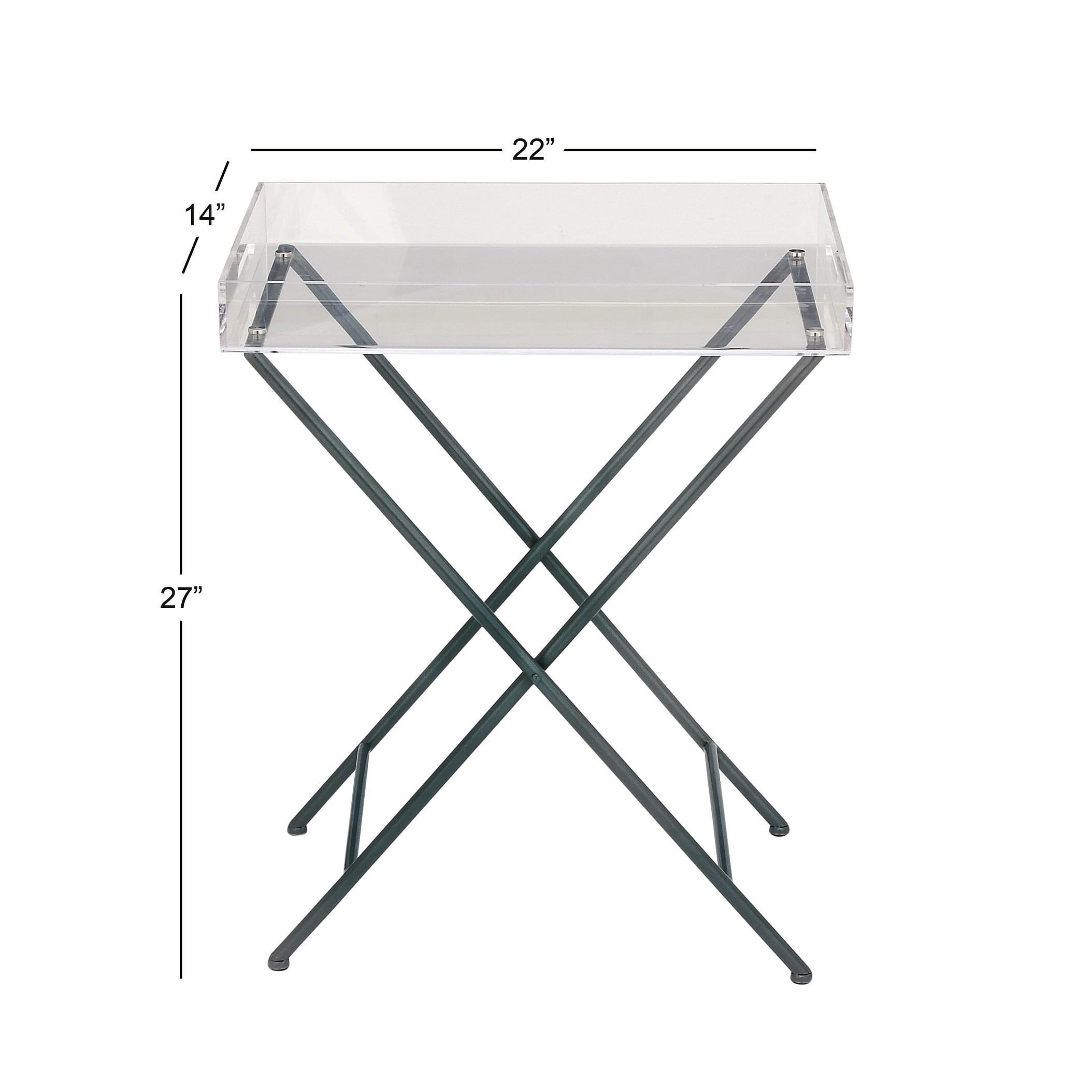 Shop Classic Metal Acrylic Tray Table On Sale Overstock 13004268