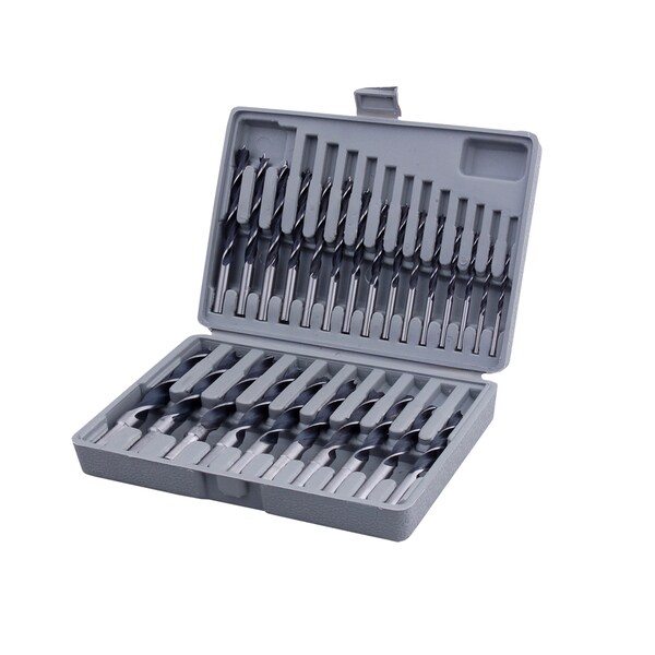 Professional Woodworker 25-Piece Brad Point Drill Bit Set - Black