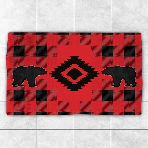 Shop Laural Home Lodge Buffalo Plaid Red and Black Polyester Accent Rug