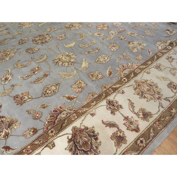 Tabriz Oriental Blue Tan Red Sage Gold Brown Wool And Silk Hand Knotted Rug 7 11 X 9 11 On Sale Overstock 13005698