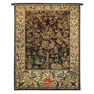 Tapestries For Less Fine Art Tapestries William Morris Tree Of Life Umber Small Cotton Wall Tapestry