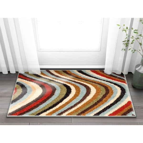 Strata Stripe Grey Bath Rug