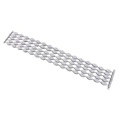 Miadora Signature Collection 18k White Gold 13 3/4ct TDW Diamond 5-Row Vintage Bracelet