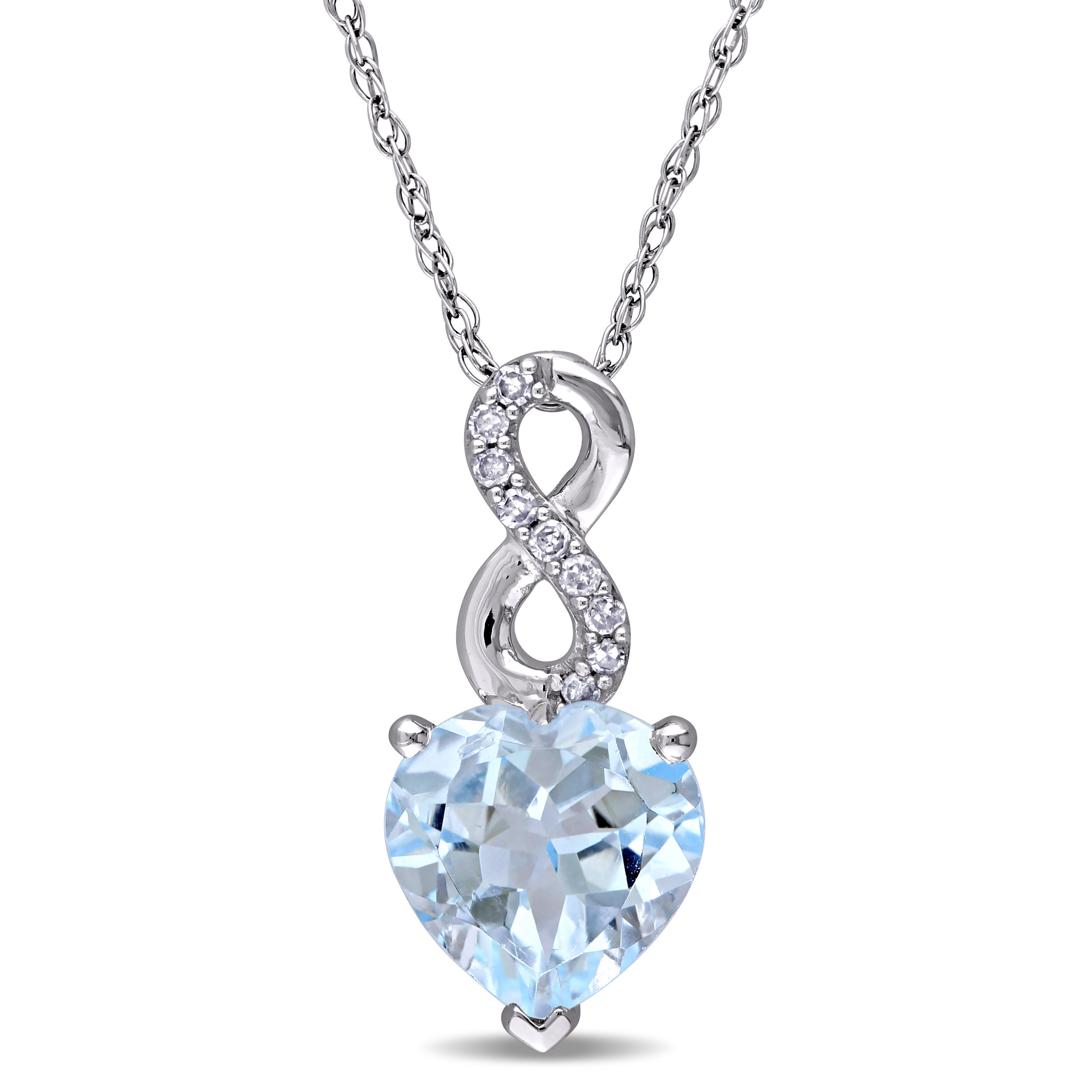 Ashley Jeweller Sterling Silver Open Teardrop with Cubic Zirconia Stone Pendant Necklace 18 inch