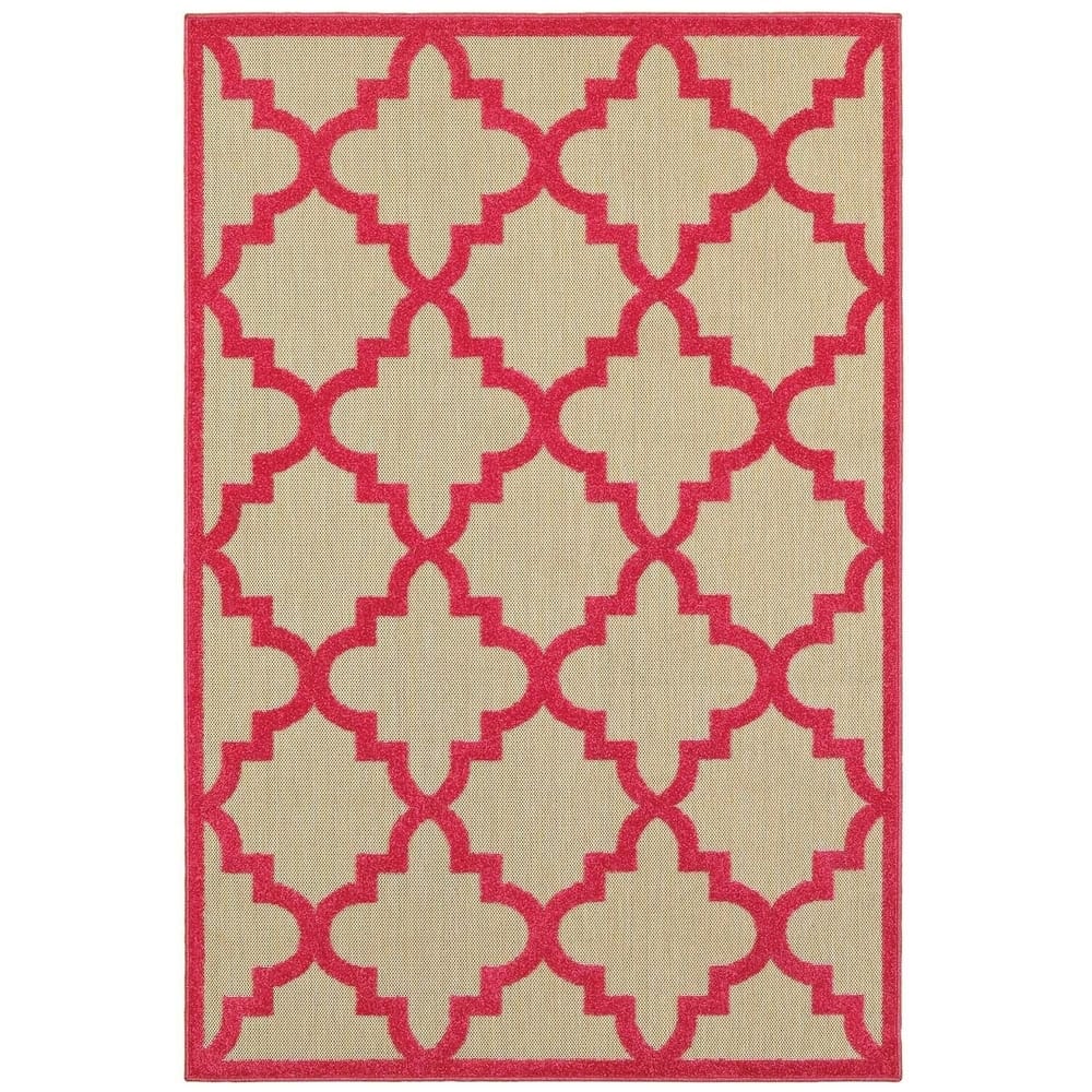Style Haven Cara Mixed Pile Quatrafoil Lattice Indoor/ Outdoor Area Rug
