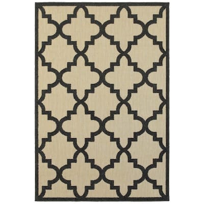 Style Haven Cara Mixed Pile Quatrafoil Lattice Indoor/ Outdoor Area Rug