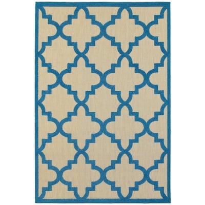 Style Haven Cara Mixed Pile Quatrafoil Lattice Indoor/ Outdoor Area Rug