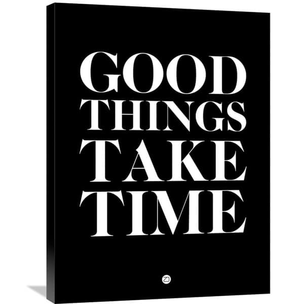 Naxart Studio 'good Things Take Time 1' Stretched Canvas Wall Art - Bed 