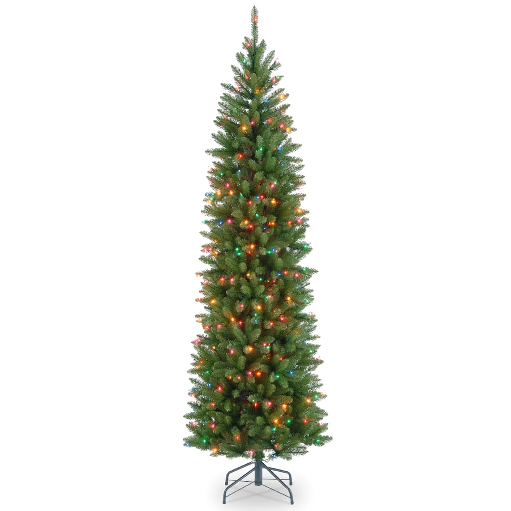 National Tree Company 7 ft. Kingswood Fir Faux Pencil Tree With Multicolor Lights - 7 Foot