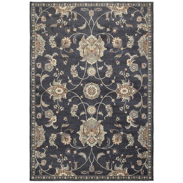 Polyprop Traditional Rug Traditional Floral Blue/Ivory Polypropylene Area Rug (9'10 x 12'10) - 9 ...