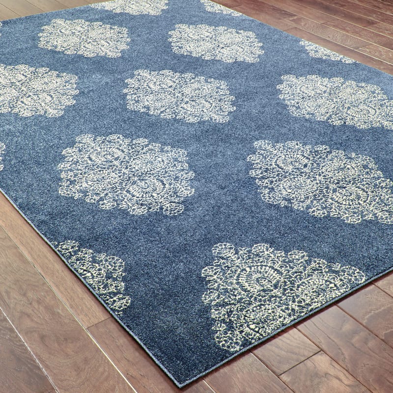 Vista Home Vallentuna Medallions Blue/Ivory Area Rug
