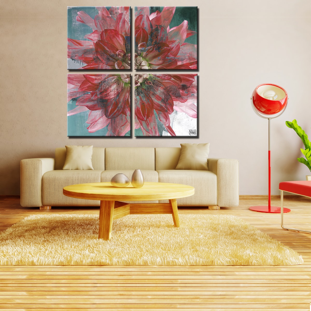 Shop Ready2hangart Painted Petals Xxxi 4 Piece Canvas Wall Art Set Overstock 13008477