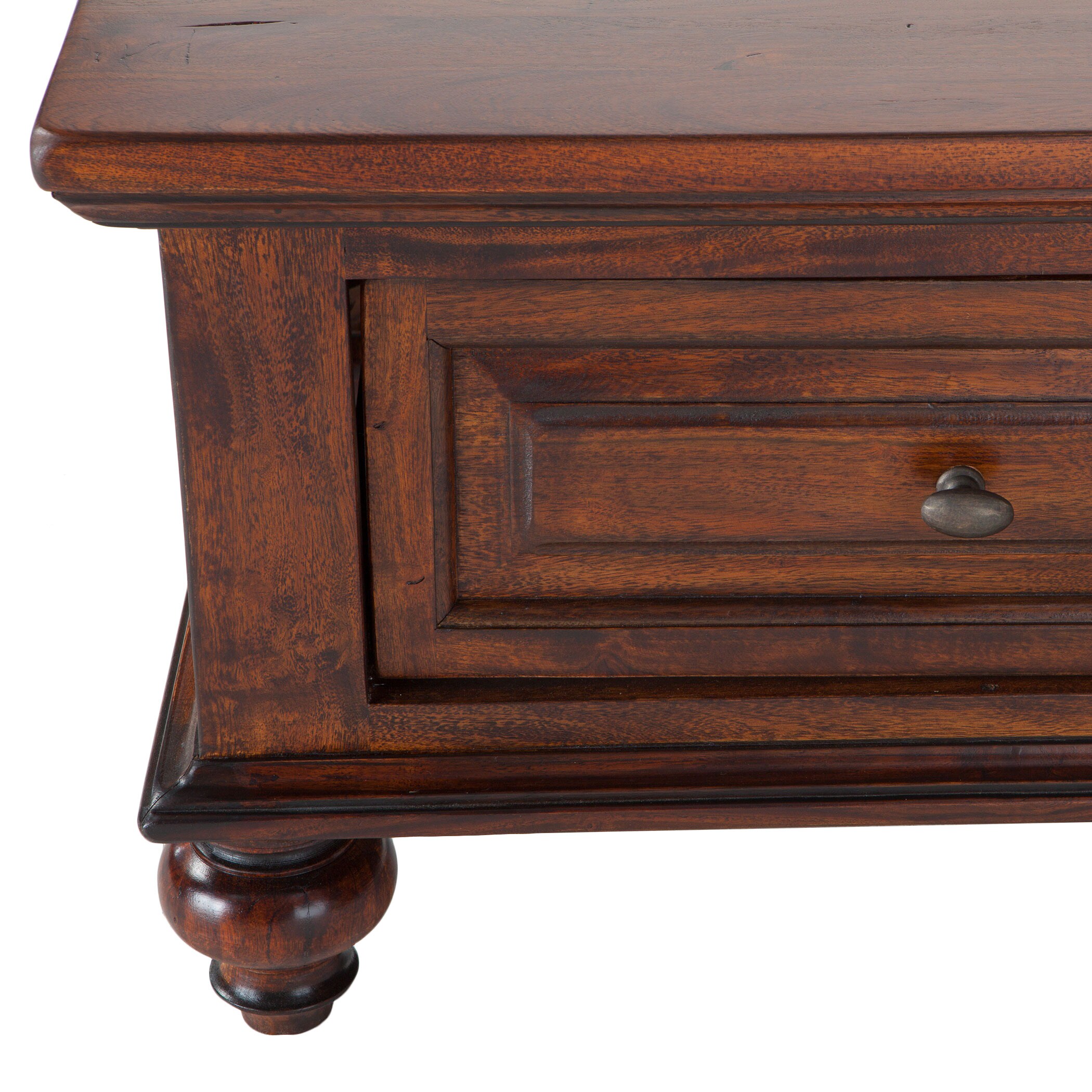 Shop Traditional Acacia Wood Coffee Table With Pass Through