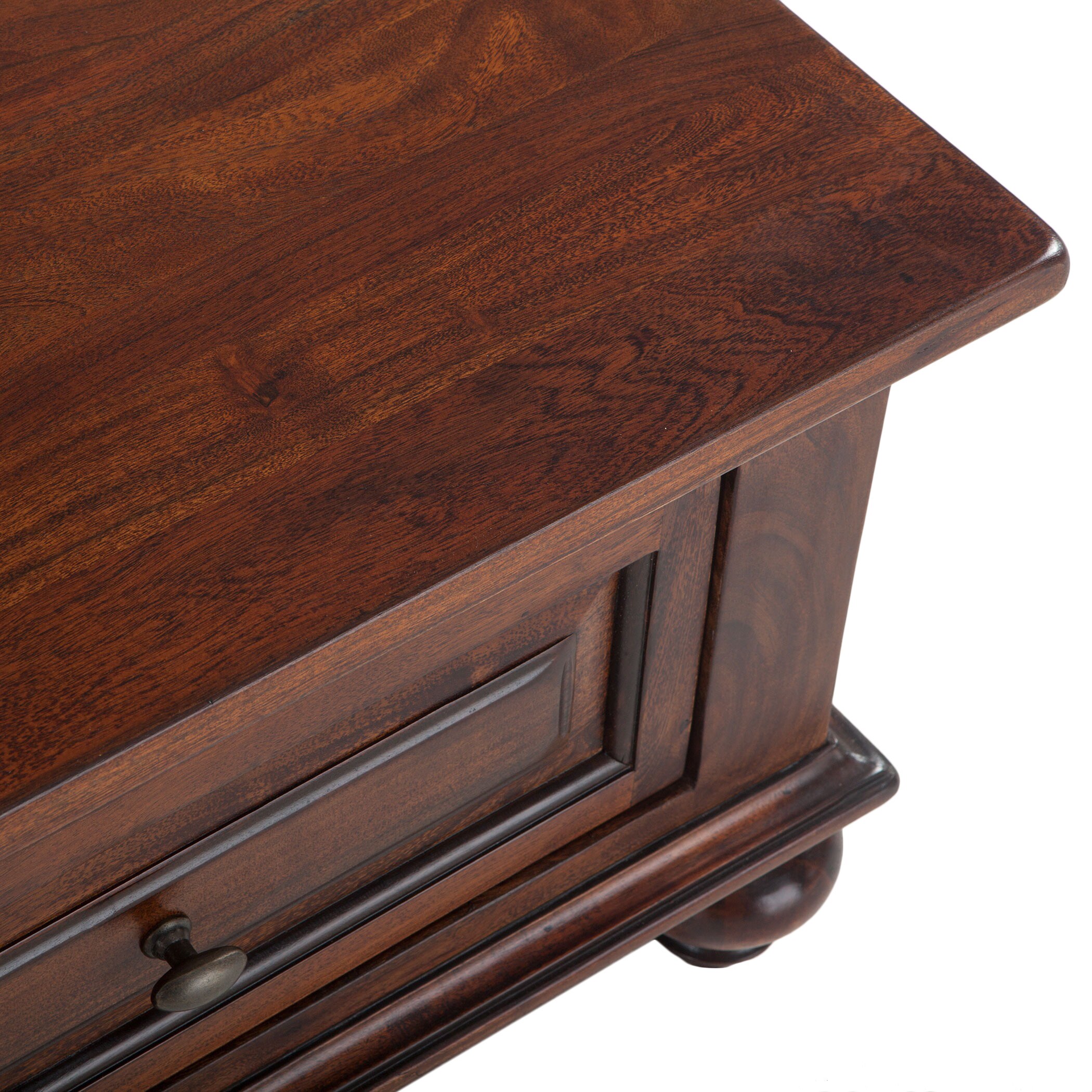 Shop Traditional Acacia Wood Coffee Table With Pass Through