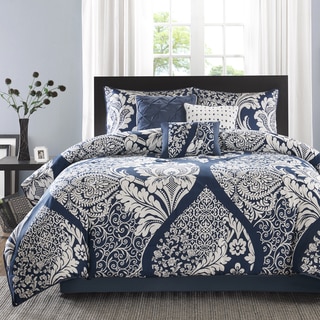 Madison Park Marcella Indigo Cotton Printed 7-piece Comforter Set (California King)