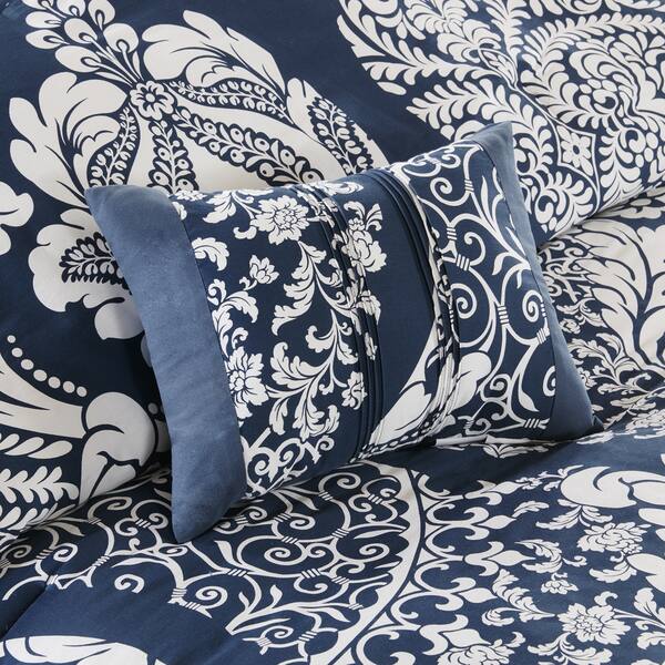 Shop Madison Park Marcella Indigo Cotton Printed 7 Piece Comforter