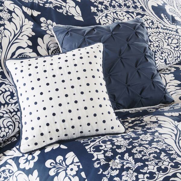 Shop Madison Park Marcella Indigo Cotton Printed 7 Piece Comforter