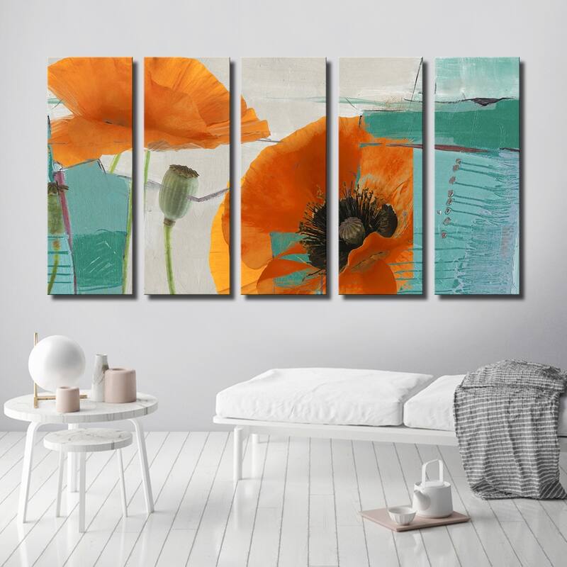 Ready2HangArt 'Painted Petals XXXIII' 5-Piece Canvas Wall Art Set