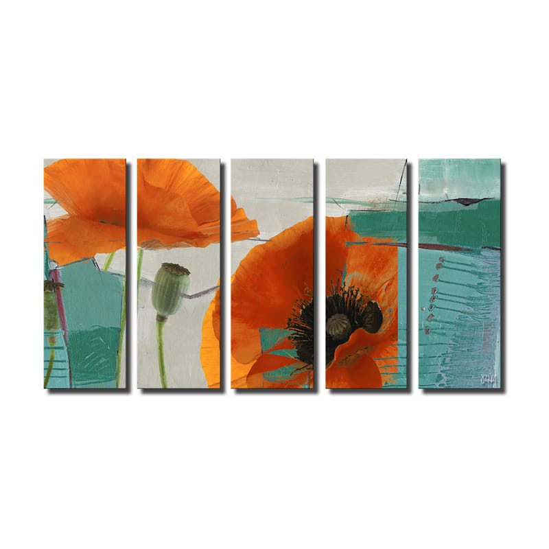 Ready2HangArt 'Painted Petals XXXIII' 5-Piece Canvas Wall Art Set
