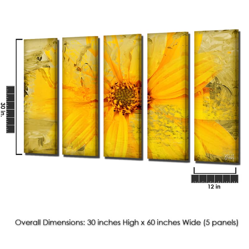 Ready2HangArt 'Painted Petals XXXVI' 5-Piece Canvas Wall Art Set