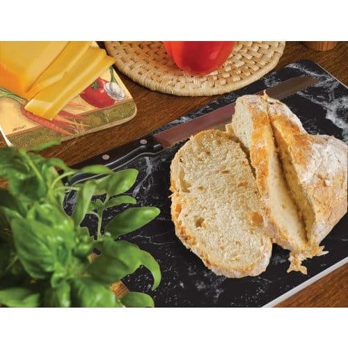 Counterart Glass Cutting Board - Black Marble - 12"x15" - 12x15